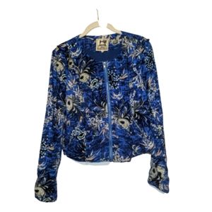 Jaase Anthro Floral Zip Jacket Size S